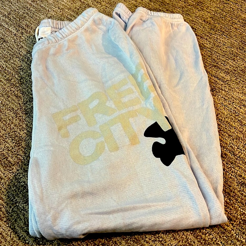 Free City baby blue sweats, like new condition in adult xs for sale